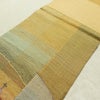 袋帯 太鼓柄 良品 すくい織 一般用 正絹 風景柄 黄・黄土色_画像14