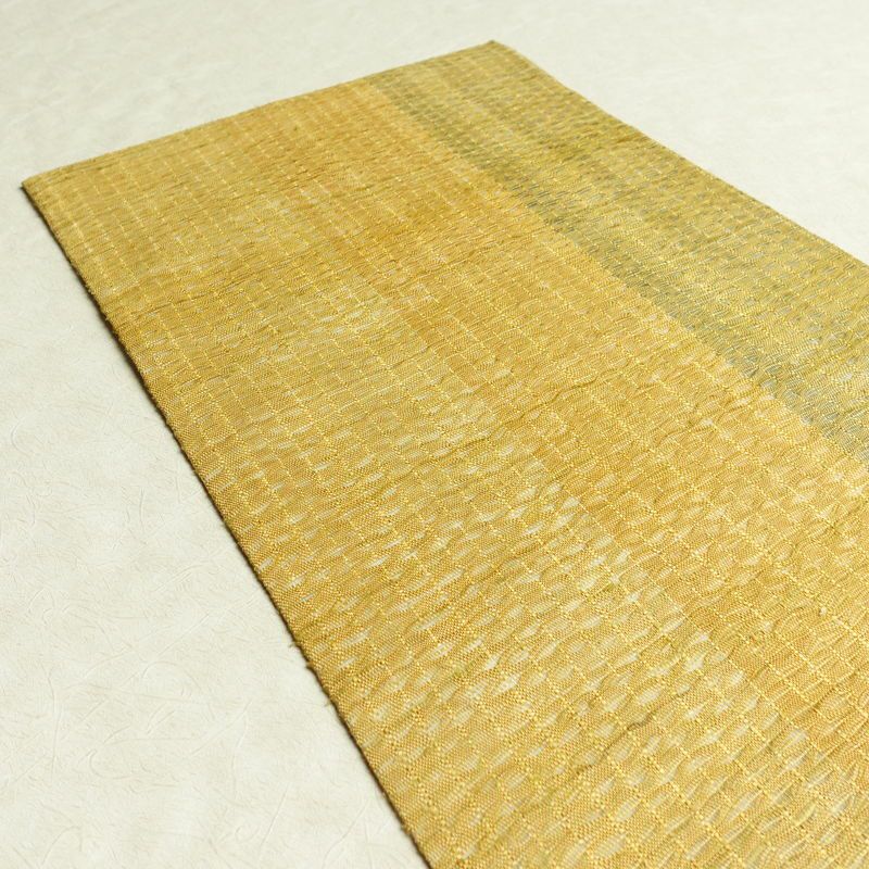 袋帯 太鼓柄 良品 すくい織 一般用 正絹 風景柄 黄・黄土色_画像20