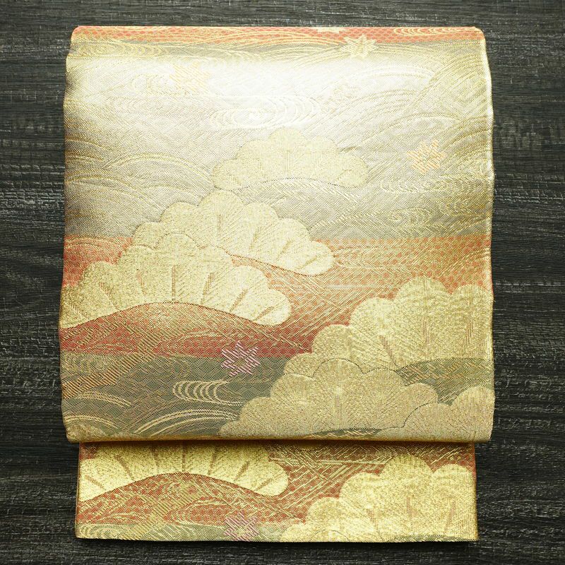 袋帯 佐賀錦 本場筑前博多織 六通柄 良品 証紙あり フォーマル用 正絹 古典柄 金・銀_画像1