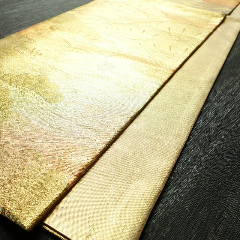 袋帯 佐賀錦 本場筑前博多織 六通柄 良品 証紙あり フォーマル用 正絹 古典柄 金・銀_画像8