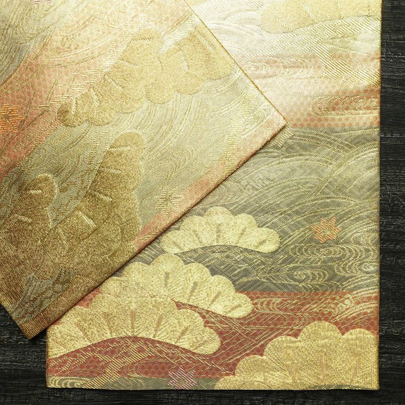 袋帯 佐賀錦 本場筑前博多織 六通柄 良品 証紙あり フォーマル用 正絹 古典柄 金・銀_画像13