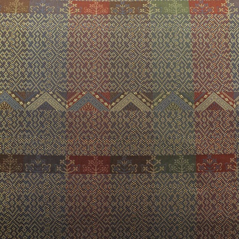 袋帯 全通柄 良品 一般用 正絹 幾何学柄・抽象柄 多色使い_画像6