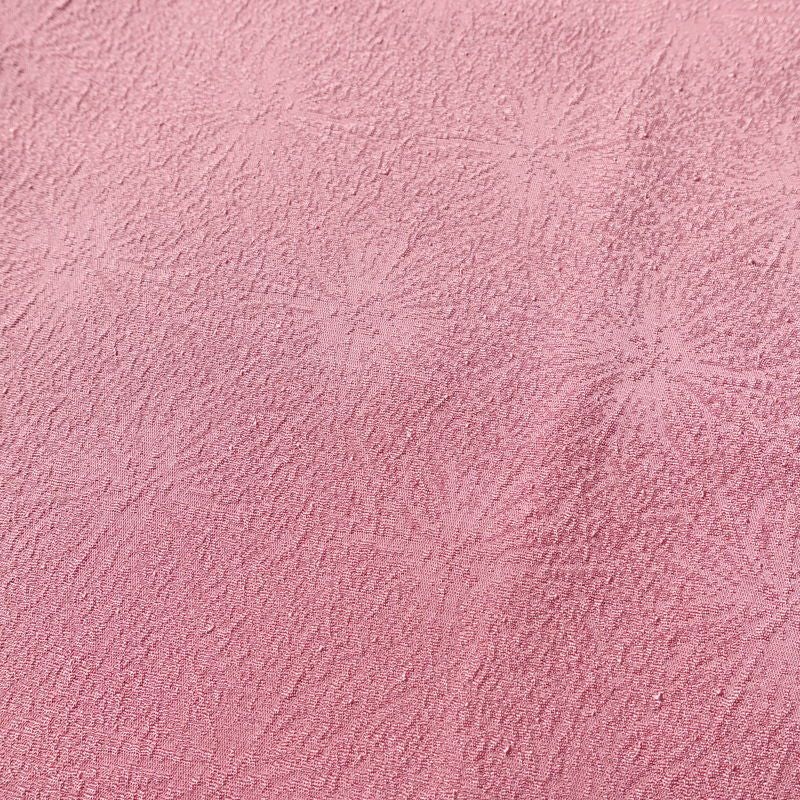 色無地 良品 正絹 花柄 袷仕立て 身丈152.5cm 裄丈63.5cm 紫・藤色_画像6