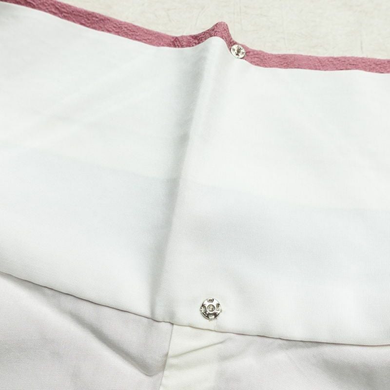 色無地 良品 正絹 花柄 袷仕立て 身丈152.5cm 裄丈63.5cm 紫・藤色_画像18