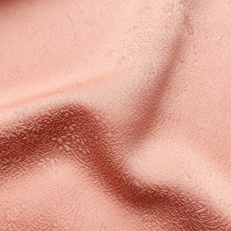 色無地 美品 一つ紋付き 正絹 木の葉・植物柄 袷仕立て 身丈158.5cm 裄丈69cm 一部しつけ糸付き ピンク_画像21