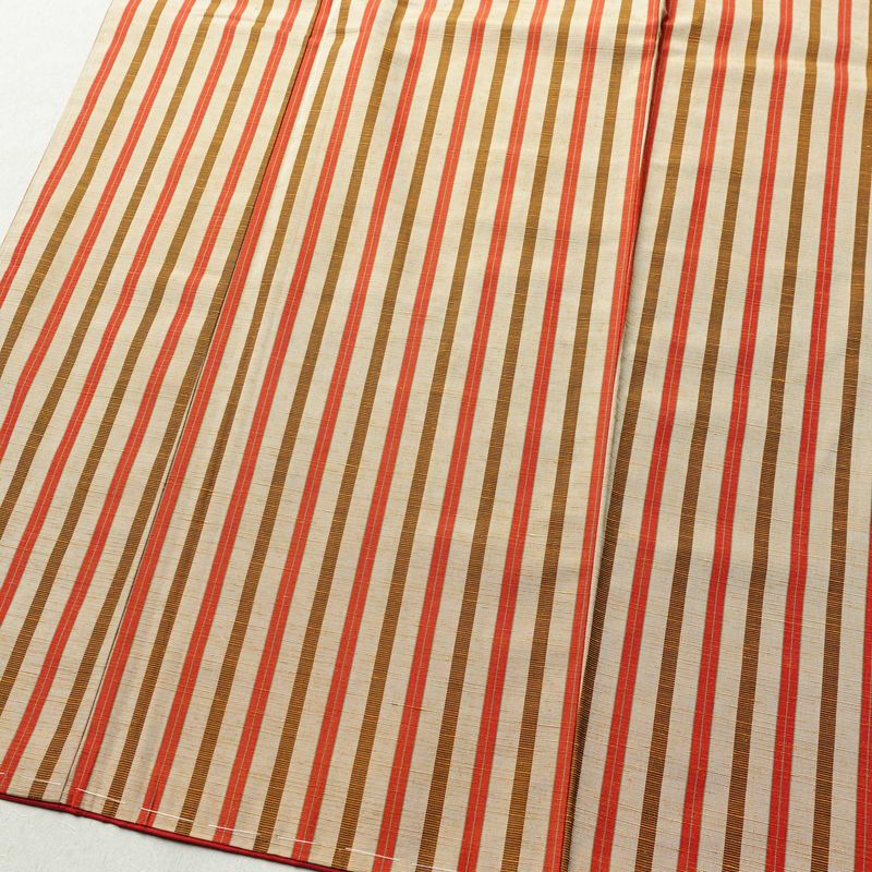 紬 しつけ糸付き 正絹 縞柄・線柄 袷仕立て 身丈155cm 裄丈63cm ベージュ_画像4