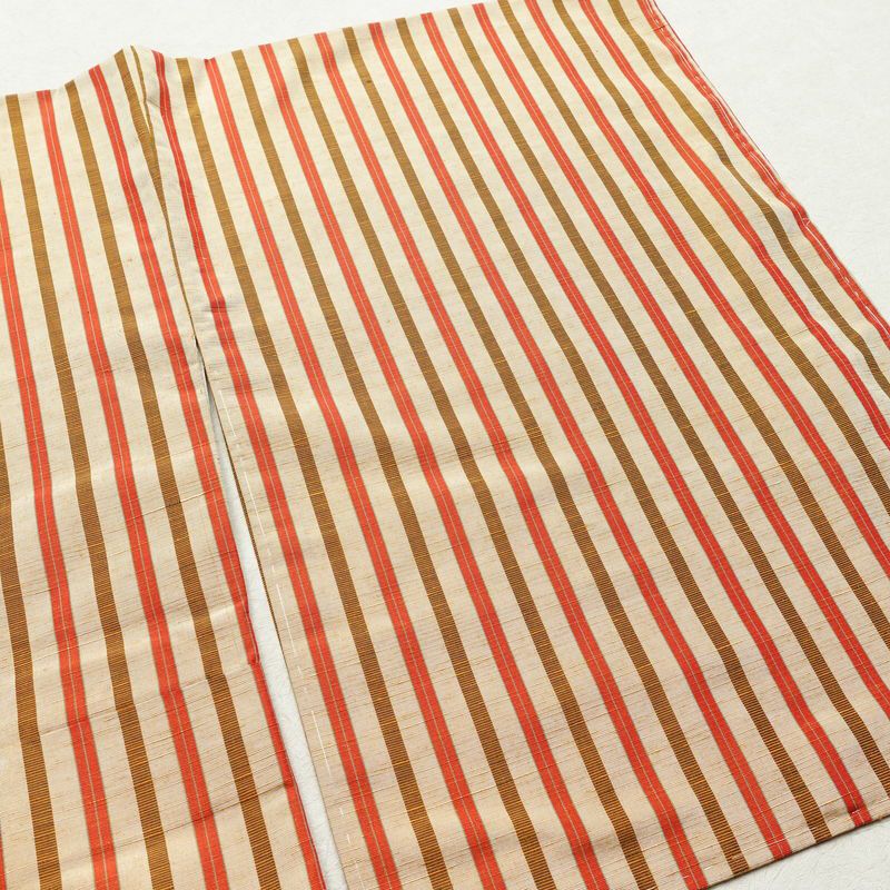 紬 しつけ糸付き 正絹 縞柄・線柄 袷仕立て 身丈155cm 裄丈63cm ベージュ_画像11