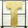 小紋 正絹 木の葉・植物柄 袷仕立て 身丈151cm 裄丈62.5cm 黄・黄土色_画像2