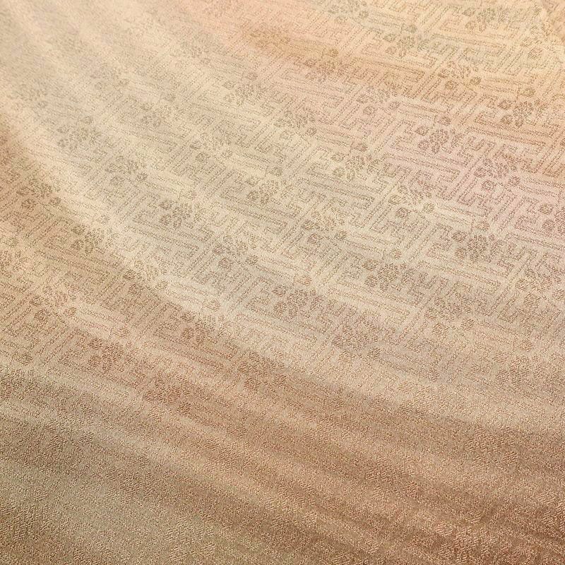 付け下げ 良品 しつけ糸付き 綸子 正絹 流水・波柄 袷仕立て 身丈156cm 裄丈65cm 橙_画像7