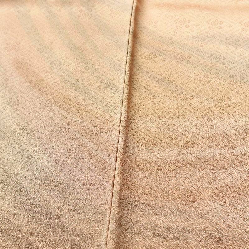 付け下げ 良品 しつけ糸付き 綸子 正絹 流水・波柄 袷仕立て 身丈156cm 裄丈65cm 橙_画像8