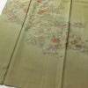 付け下げ 良品 スワトウ刺繍 正絹 古典柄 袷仕立て 身丈165.5cm 裄丈65.5cm 刺繍 緑・うぐいす色_画像4