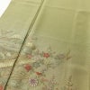 付け下げ 良品 スワトウ刺繍 正絹 古典柄 袷仕立て 身丈165.5cm 裄丈65.5cm 刺繍 緑・うぐいす色_画像5