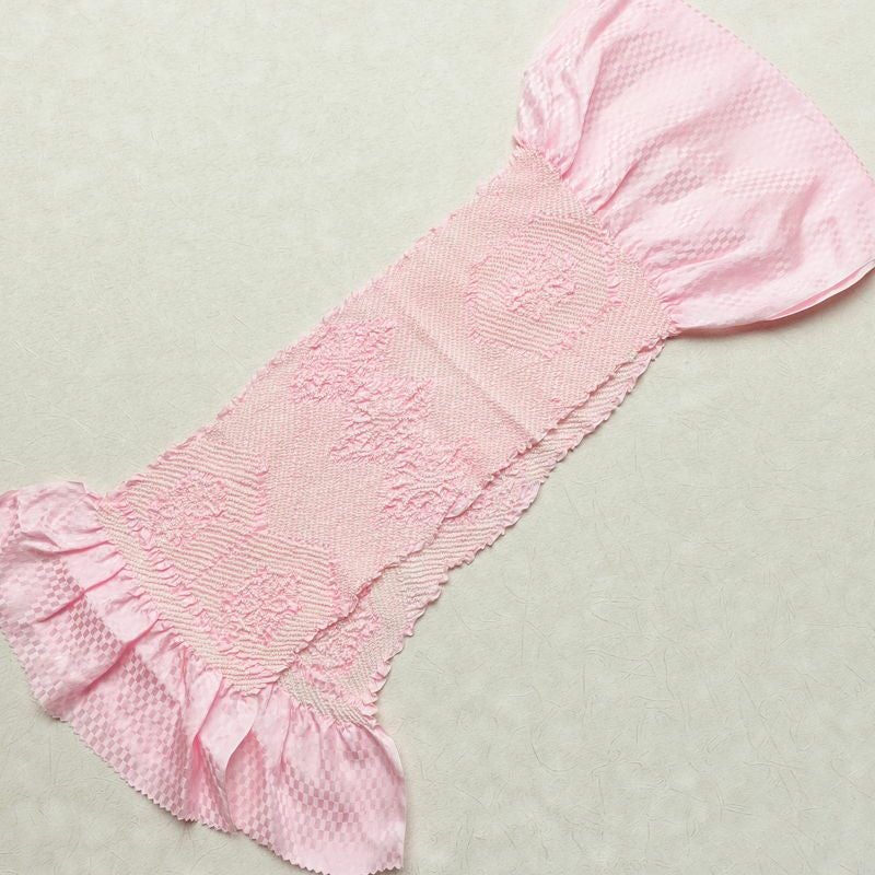 帯揚げ 良品 絞り 正絹 古典柄 ピンク_画像2