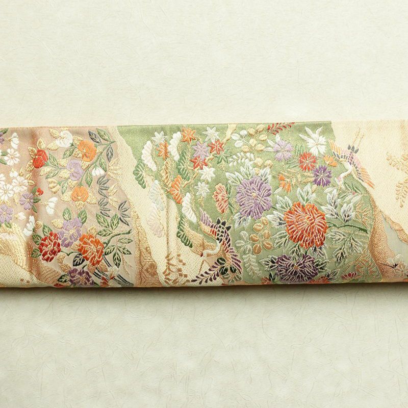 袋帯 六通柄 良品 フォーマル用 正絹 古典柄 金通し ベージュ_画像15