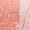 単衣 小紋 良品 縮緬 ポリエステル 花柄 単衣仕立て 身丈154.5cm 裄丈65.5cm ピンク_画像17