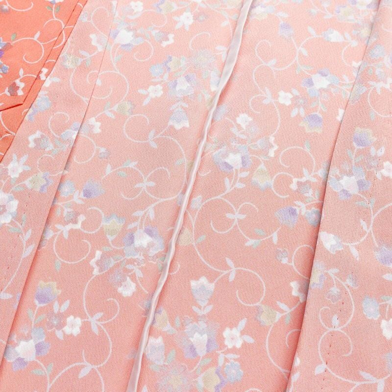 単衣 小紋 良品 縮緬 ポリエステル 花柄 単衣仕立て 身丈154.5cm 裄丈65.5cm ピンク_画像18