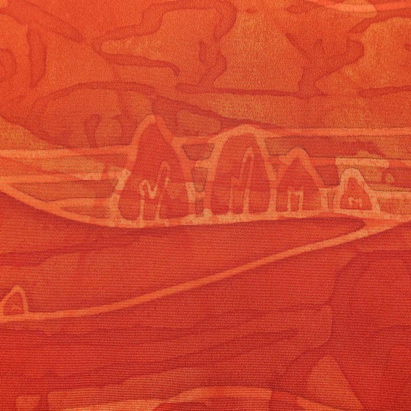 道行コート 良品 正絹 風景柄 袷仕立て 身丈89cm 裄丈68cm 橙_画像5