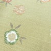 小紋 良品 縮緬 正絹 花柄 袷仕立て 身丈162cm 裄丈68.5cm 緑・うぐいす色_画像7