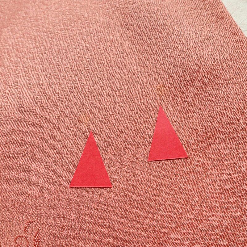 色無地 しつけ糸付き 一つ紋付き 正絹 古典柄 袷仕立て 身丈162cm 裄丈67cm ピンク_画像16