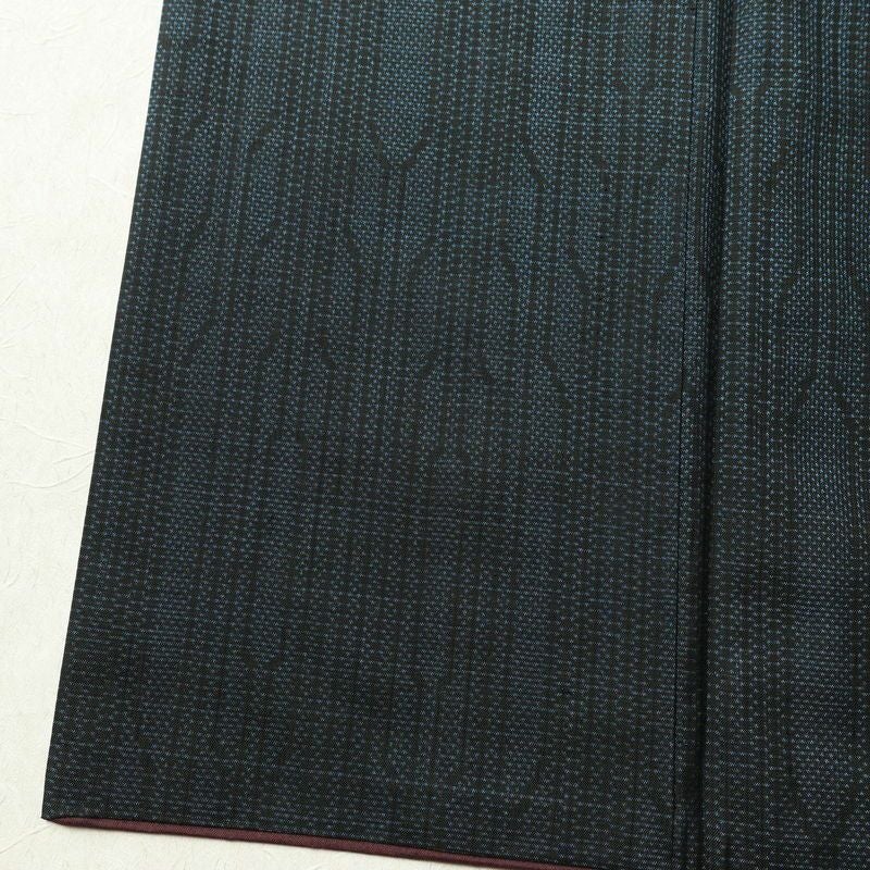 紬 良品 正絹 幾何学柄・抽象柄 袷仕立て 身丈151.5cm 裄丈64cm 青・紺_画像11