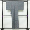紬 美品 しつけ糸付き 正絹 幾何学柄・抽象柄 袷仕立て 身丈152.5cm 裄丈65.5cm 青・紺_画像2