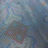 紬 美品 しつけ糸付き 正絹 幾何学柄・抽象柄 袷仕立て 身丈152.5cm 裄丈65.5cm 青・紺_画像7