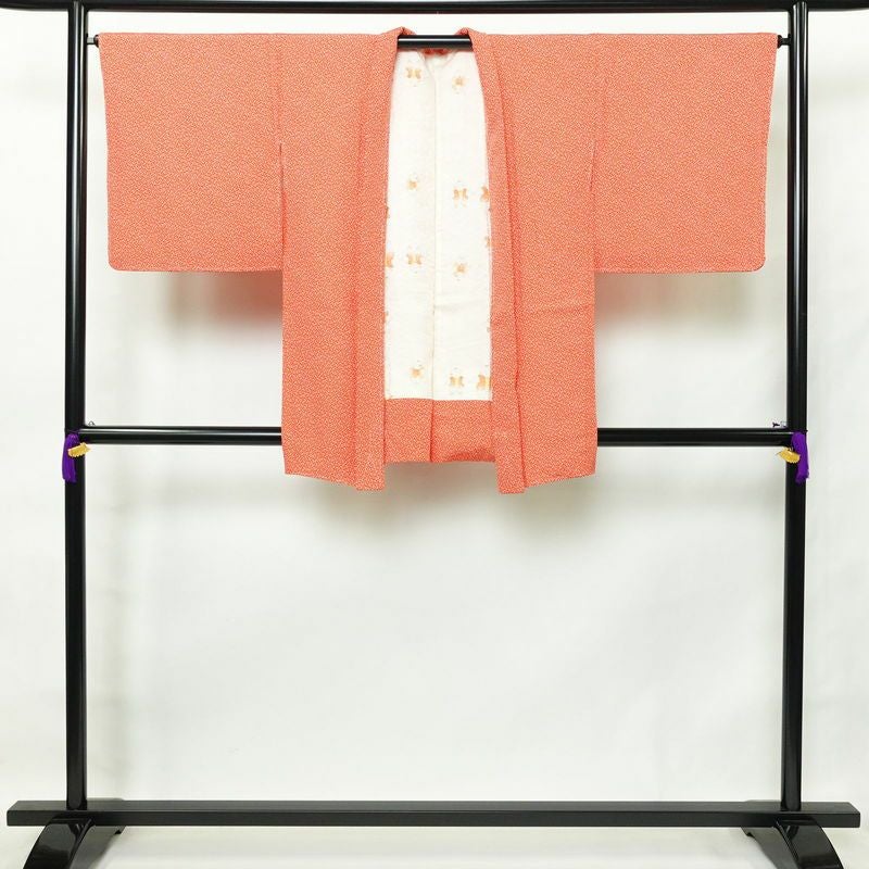 羽織 良品 しつけ糸付き 正絹 古典柄 袷仕立て 身丈87cm 裄丈67.5cm 赤・朱_画像2