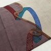 袋帯 紬地 太鼓柄 良品 一般用 正絹 古典柄 刺繍 小豆・エンジ_画像15