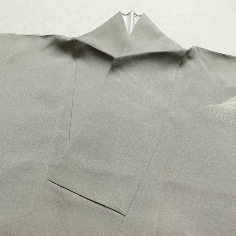 付け下げ 良品 しつけ糸付き 正絹 風景柄 袷仕立て 身丈155.5cm 裄丈63.5cm ぼかし グレー_画像16