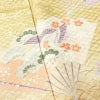 訪問着 正絹 古典柄 袷仕立て 身丈163.5cm 裄丈65cm 金彩 扇子 黄・黄土色_画像7