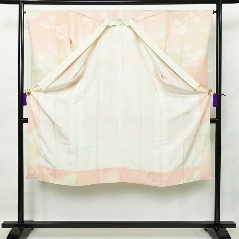 長襦袢 正絹 古典柄 袷仕立て 身丈132cm 裄丈66.5cm ぼかし ピンク_画像2