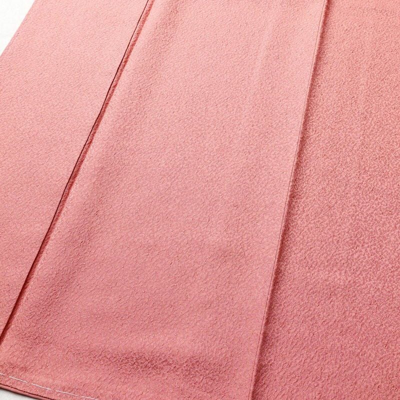 色無地 良品 堅牢染 しつけ糸付き 縮緬 一つ紋付き 正絹 無地 袷仕立て 身丈158.5cm 裄丈65.5cm ピンク_画像4