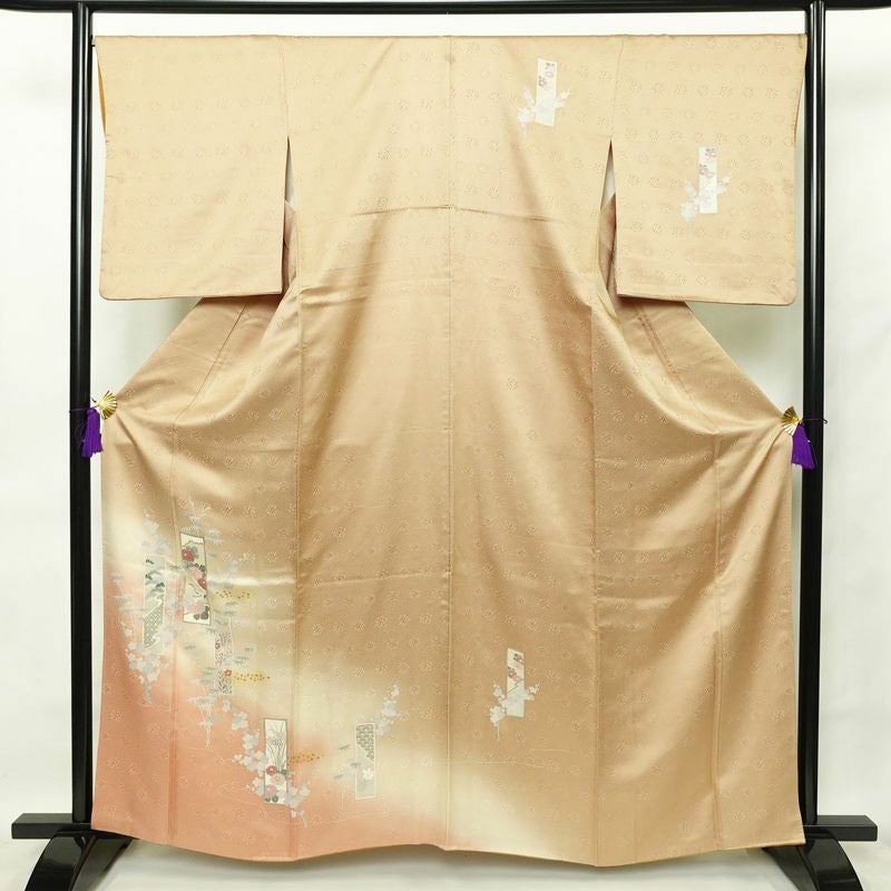 訪問着 長襦袢 セット商品 しつけ糸付き 正絹 風景柄 袷仕立て 身丈