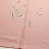付け下げ 落款入り 一つ紋付き 正絹 木の葉・植物柄 袷仕立て 身丈164cm 裄丈68cm 金通し ピンク_画像11