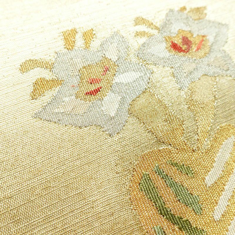 袋帯 太鼓柄 良品 フォーマル用 正絹 花柄 多色使い_画像3