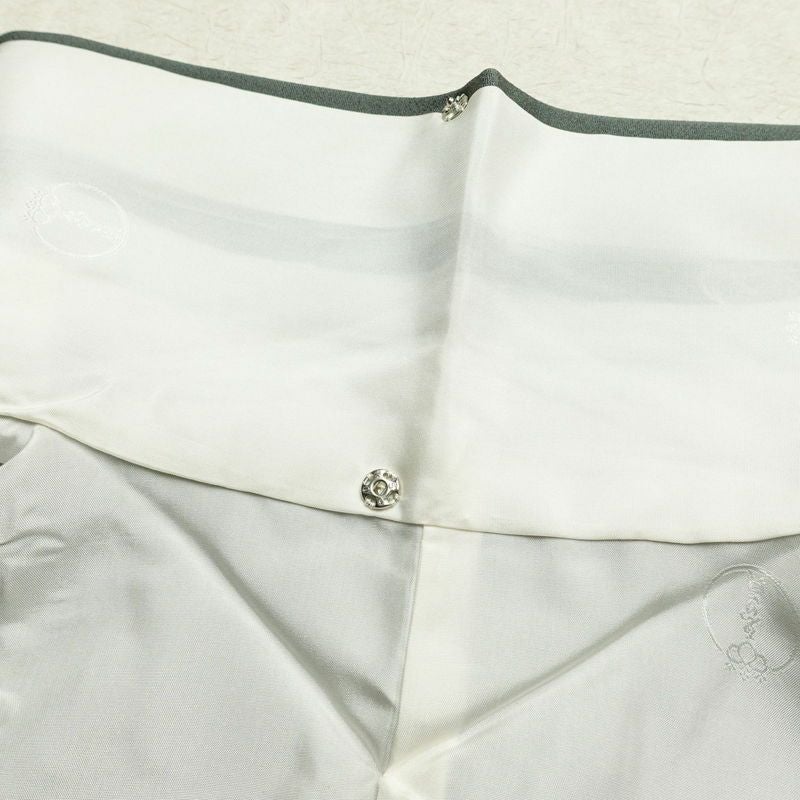 訪問着 北出与三郎 作家物 落款入り 一つ紋付き 正絹 古典柄 袷仕立て 身丈151cm 裄丈64cm 金彩 緑・うぐいす色_画像19