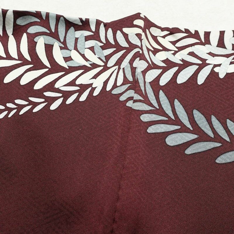 訪問着 正絹 木の葉・植物柄 袷仕立て 身丈164.5cm 裄丈68.5cm 緑・うぐいす色_画像15