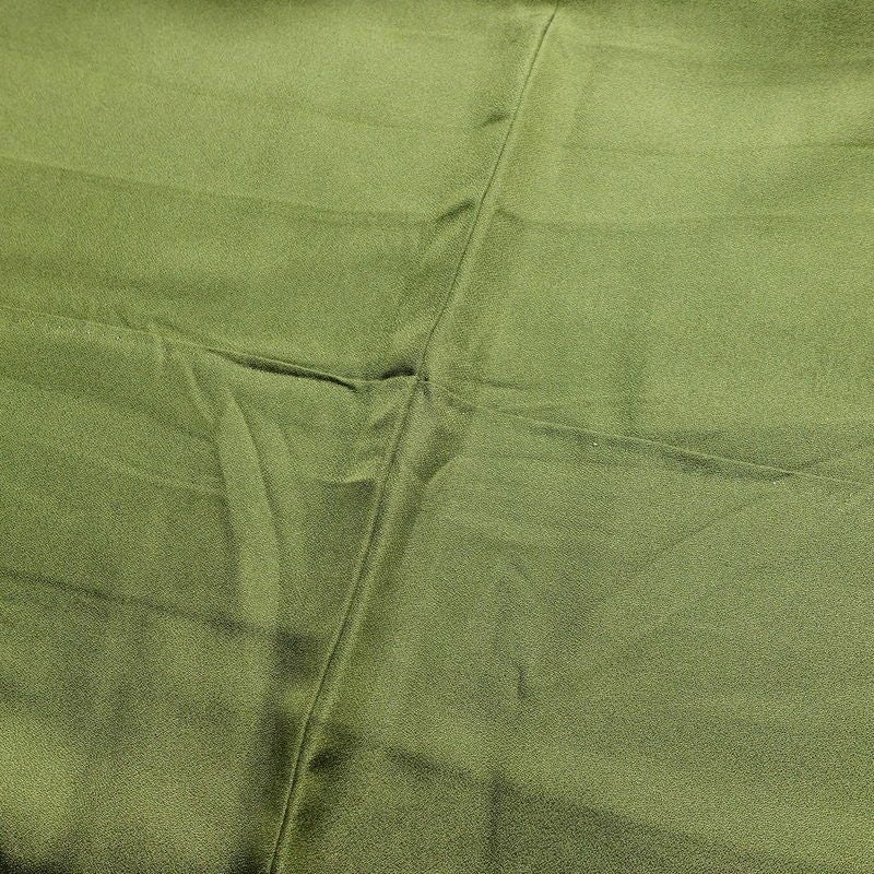 付け下げ 正絹 木の葉・植物柄 袷仕立て 身丈159cm 裄丈65cm 緑・うぐいす色_画像14