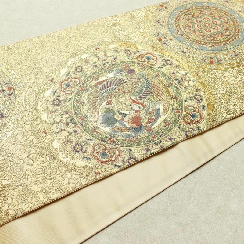 袋帯 六通柄 美品 フォーマル用 正絹 幾何学柄・抽象柄 金通し 金・銀_画像12