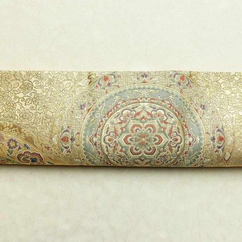 袋帯 六通柄 美品 フォーマル用 正絹 幾何学柄・抽象柄 金通し 金・銀_画像15