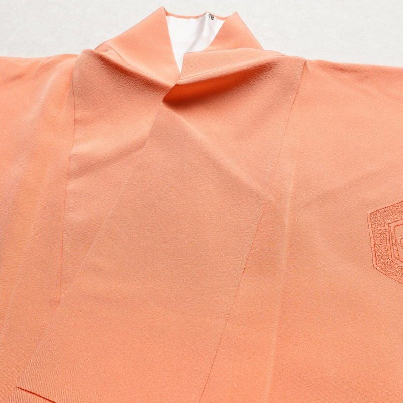 付け下げ 縮緬 正絹 古典柄 袷仕立て 身丈159cm 裄丈65.5cm 一部しつけ糸付き 橙_画像16