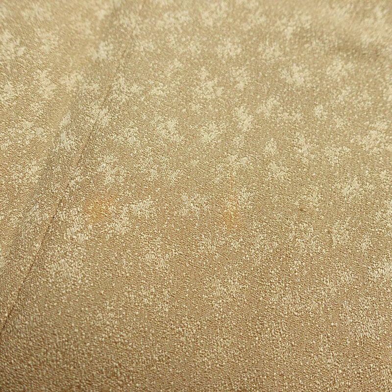 付け下げ 正絹 木の葉・植物柄 袷仕立て 身丈165cm 裄丈66.5cm ベージュ_画像14