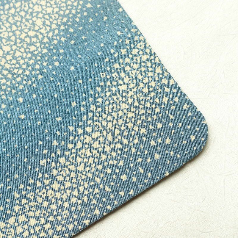 小紋 縮緬 正絹 幾何学柄・抽象柄 袷仕立て 身丈154cm 裄丈63.5cm 一部しつけ糸付き 青・紺_画像14