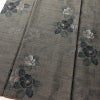 紬 良品 正絹 花柄 袷仕立て 身丈163cm 裄丈65cm 茶_画像4
