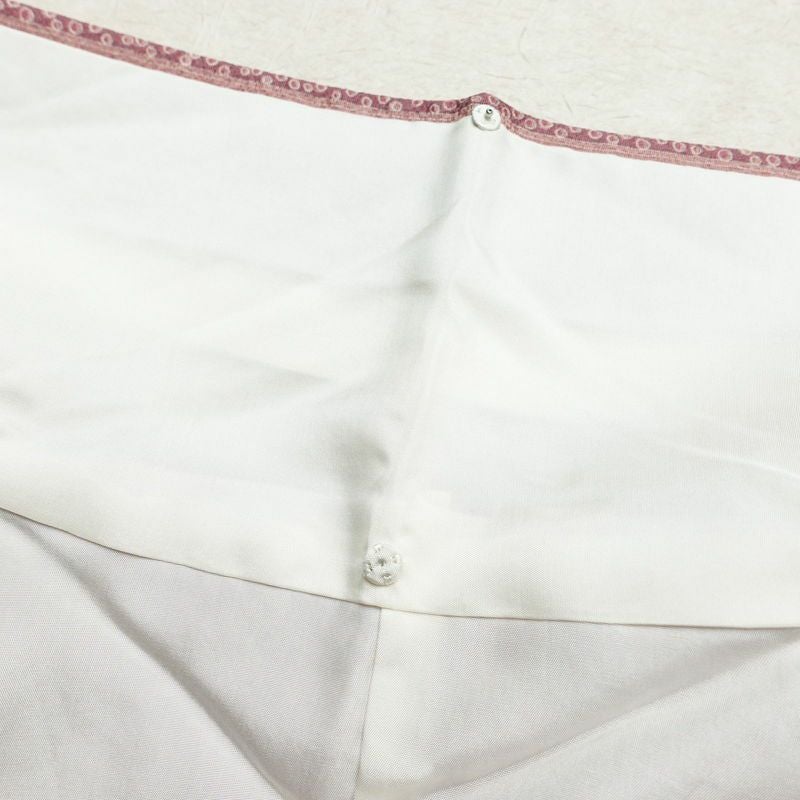 小紋 美品 縮緬 しつけ糸付き 正絹 縞柄・線柄 袷仕立て 身丈165cm 裄丈66.5cm ピンク_画像19