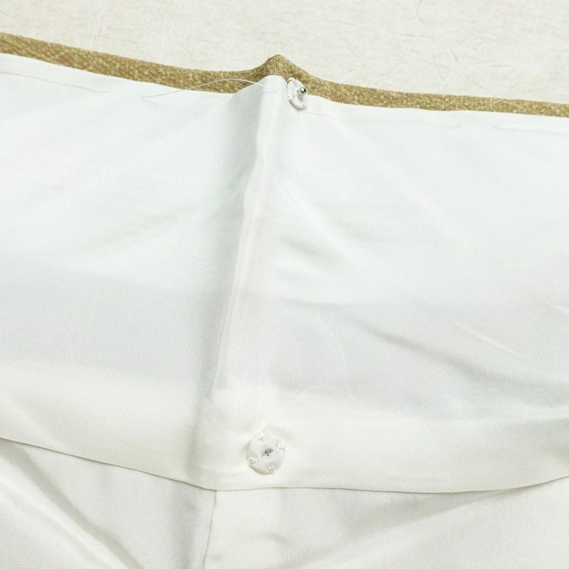 小紋 良品 縮緬 しつけ糸付き 総柄 正絹 木の葉・植物柄 袷仕立て 身丈157.5cm 裄丈65.5cm 緑・うぐいす色_画像18