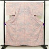 小紋 良品 縮緬 総柄 正絹 古典柄 袷仕立て 身丈157.5cm 裄丈66cm ピンク_画像1