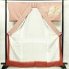 付け下げ 良品 一つ紋付き 正絹 風景柄 袷仕立て 身丈164.5cm 裄丈67.5cm 箔 一部しつけ糸付き 金彩 ピンク_画像3