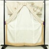 付け下げ 縮緬 正絹 木の葉・植物柄 袷仕立て 身丈159cm 裄丈64.5cm 金彩 ベージュ_画像3