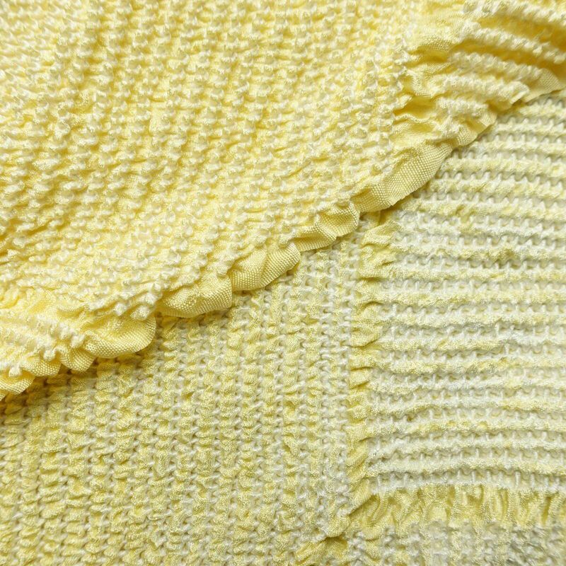 帯揚げ 良品 絞り 正絹 亀甲柄 黄・黄土色_画像3